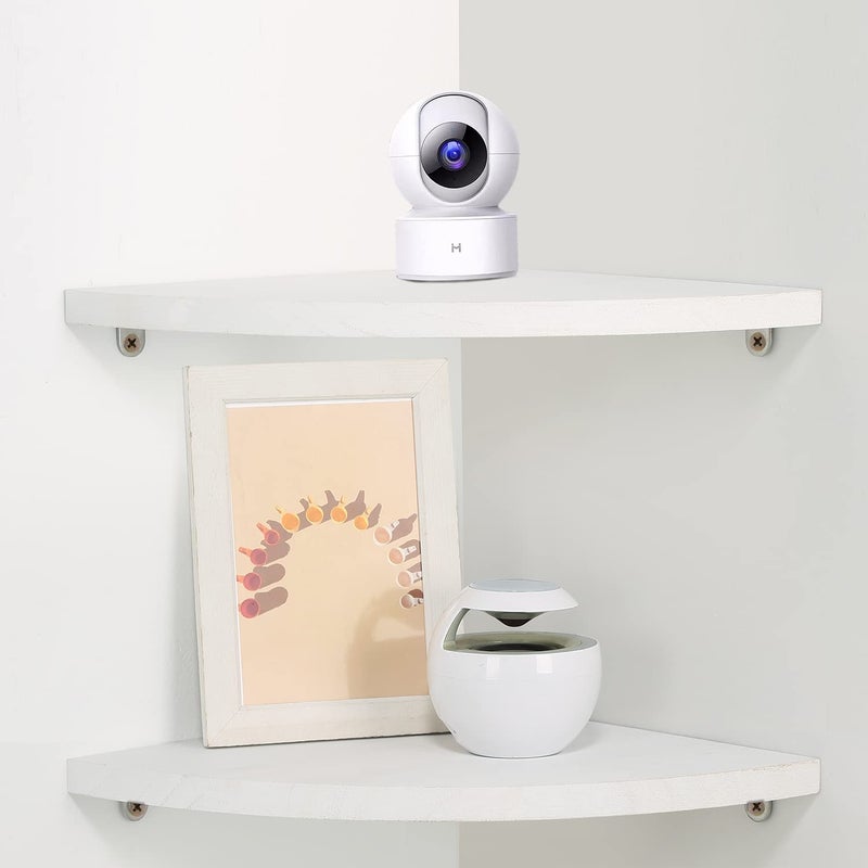 JORIKCHUO 10 inch Corner Wall Shelf Set of 2  Solid Wood Corner Floating Shelves for Wall  Round End Wall Mounted Floating Shelf for Bedroom  Living Room and Kitchen (White-10 inch) - Image 1